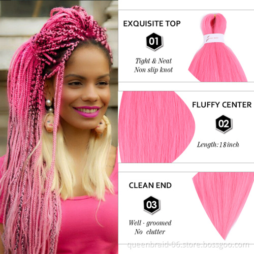 Wholesale Easy Braiding Hair  Pre Stretch Soft Yaki Synthetic Crochet Braid Hair Stretched